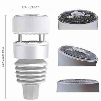 Statie meteo Ecowitt WS90 7-in-1 cu pluviometru haptic si anemometru ultrasonic - features