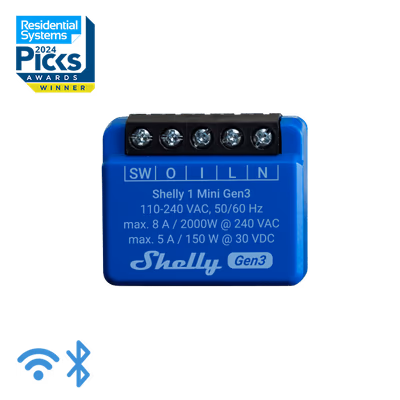 Shelly 1 Mini Gen3 — set 2 relee Wi-Fi compacte (2 buc.) - main