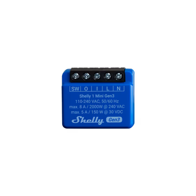 Shelly 1 Mini Gen3 - releu Wi-Fi miniatura pentru montaj in doza - main