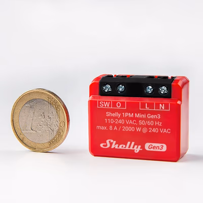 Shelly 1PM Mini Gen3 - releu Wi-Fi cu masurarea consumului - lifestyle