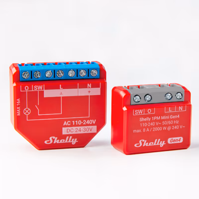 Shelly 1PM Mini Gen4 (2 buc.) - releu Wi-Fi cu masurarea consumului - packaging