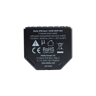 Shelly 2PM Gen4 (4 buc.) - releu Wi-Fi 2 canale cu masurare consum si control rulouri - features