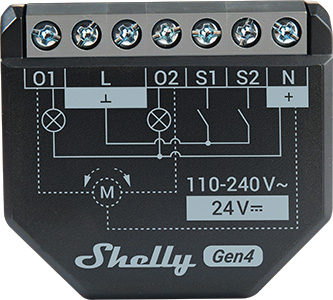 Shelly 2PM Gen4 (4 buc.) - releu Wi-Fi 2 canale cu masurare consum si control rulouri - technical