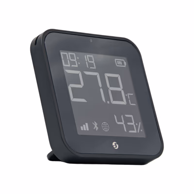 Shelly BLU H&T Display ZB Black senzor temperatura umiditate Zigbee cu afisaj E-Paper - features