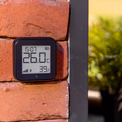 Shelly H&T Gen3 Matte Black — senzor Wi-Fi temperatură și umiditate cu e-ink - features