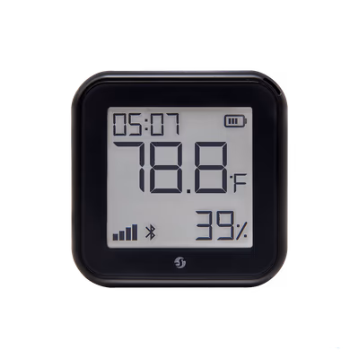 Shelly H&T Gen3 Matte Black — senzor Wi-Fi temperatură și umiditate cu e-ink - main
