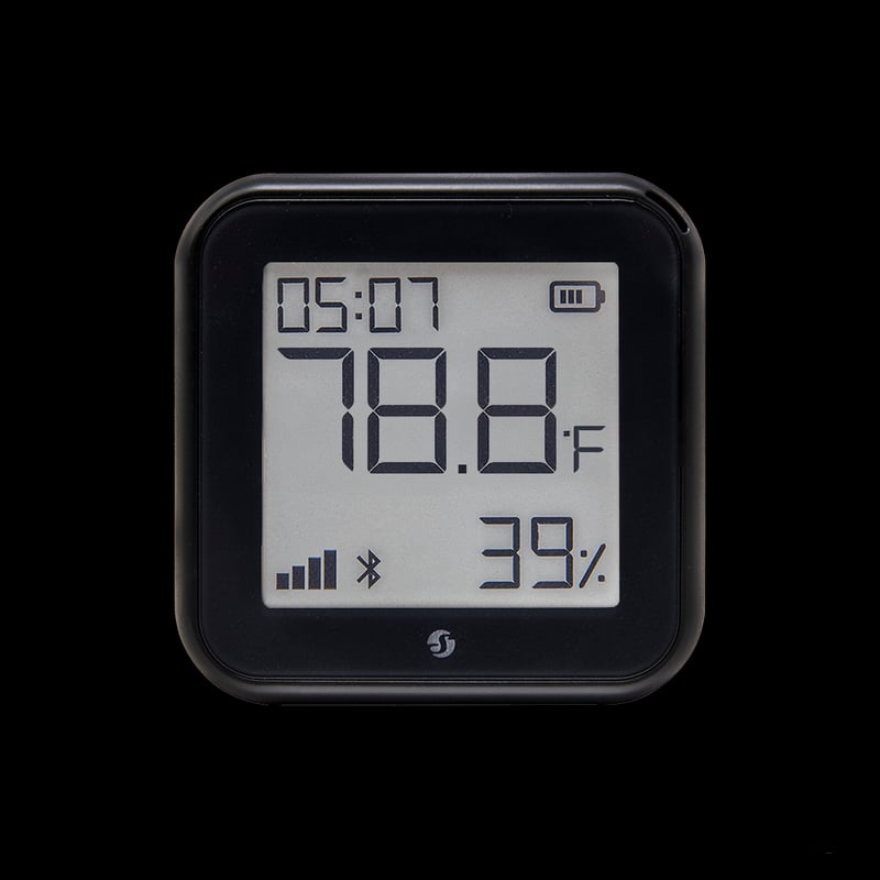 Shelly H&T Gen3 Matte Black — senzor Wi-Fi temperatură și umiditate cu e-ink - main