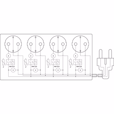 Shelly Power Strip 4 Gen4 White — prelungitor inteligent cu 4 prize - technical