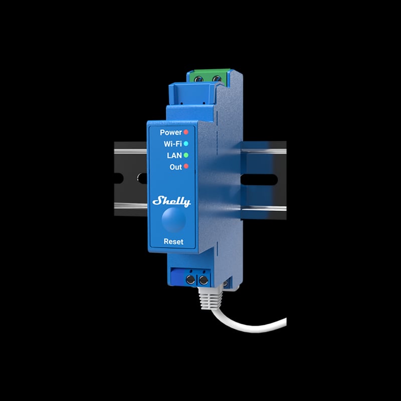 Shelly Pro 1 — releu pe sina DIN cu contact uscat, Wi-Fi, LAN si Bluetooth - main