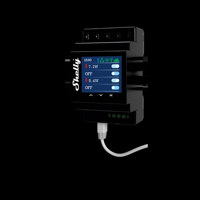 Shelly Pro 4PM releu inteligent 4 canale pe sina DIN cu masurare consum - main
