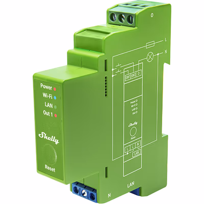 Shelly Pro Dimmer 1PM — dimmer pe sina DIN, 1 canal cu masurare putere - main