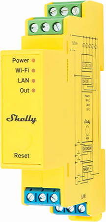 Shelly Pro RGBWW PM - controler LED 5 canale pe sina DIN cu masurare consum - main