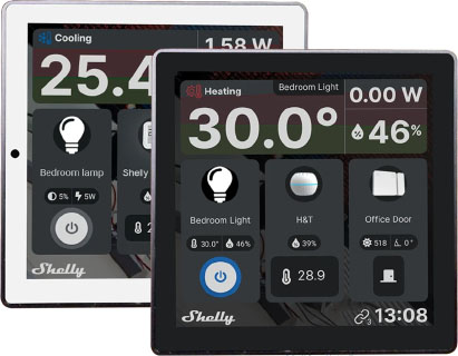 Shelly Wall Display Black - panou tactil de perete cu releu - main
