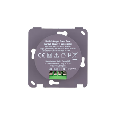 Shelly 2-Output Power Base pentru Wall Display i-series - main