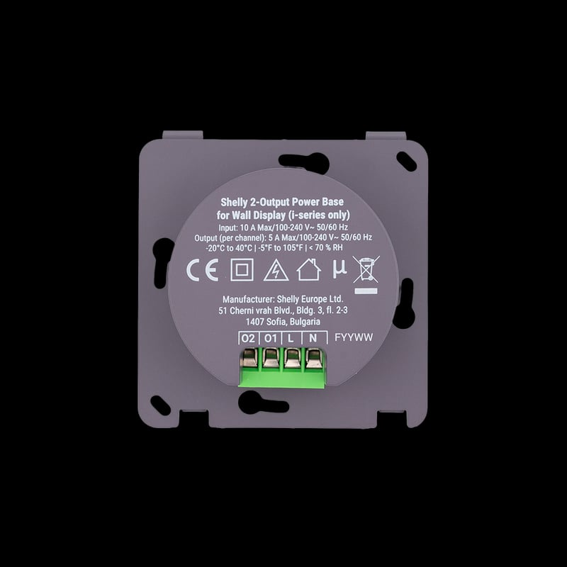 Shelly 2-Output Power Base pentru Wall Display i-series - main