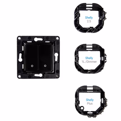 Shelly Wall Switch 2 Negru - panou clavie cu 2 butoane - features