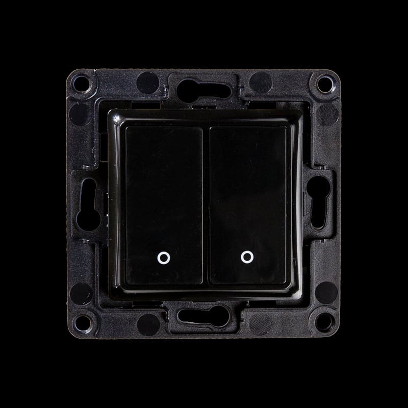 Shelly Wall Switch 2 Negru - panou clavie cu 2 butoane - main