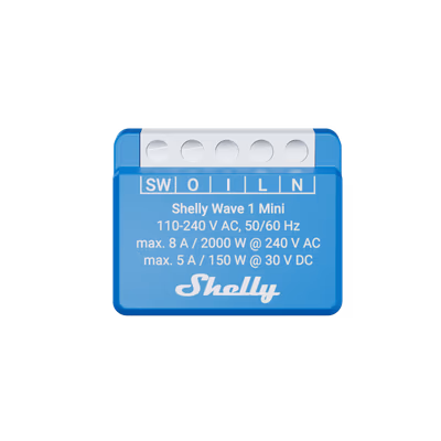Shelly Wave 1 Mini LR - releu Z-Wave miniatura 1 canal cu Long Range - main