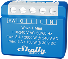 Shelly Wave 1 Mini - releu Z-Wave miniatura 1 canal 8 A - main