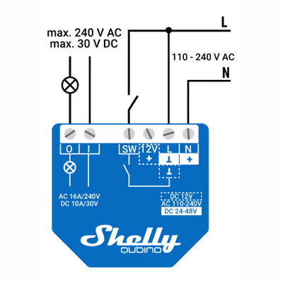 Releu inteligent Shelly Wave 1 Z-Wave, 1 canal 16A pentru cutie de doza - specs