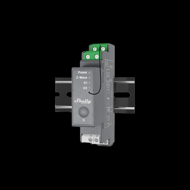 Shelly Wave Pro 2 - releu Z-Wave 2 canale pe sina DIN - main
