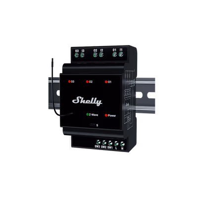 Shelly Wave PRO 3 LR – releu DIN Z-Wave 3 canale 16A - main