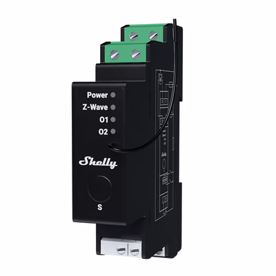 Shelly Wave Pro Shutter - controler Z-Wave pentru rulouri si jaluzele pe sina DIN - technical
