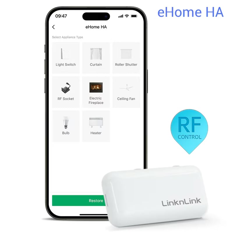 LinknLink eHome HA RF-мост 433 МГц для Home Assistant через RF2MQTT