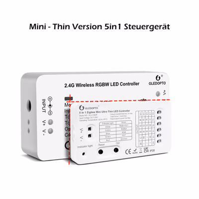 Gledopto GL-C-002P ультратонкий Zigbee 5в1 контроллер ленты 6А/канал