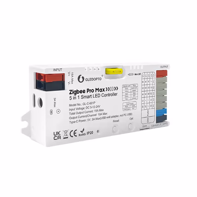 Gledopto GL-C-601P Zigbee Pro Max контроллер LED-лент 5в1 10А/канал