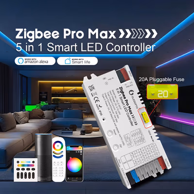 Gledopto GL-C-601P Zigbee Pro Max контроллер LED-лент 5в1 10А/канал