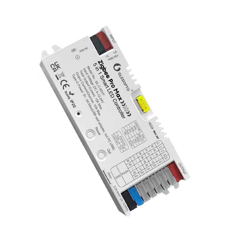Gledopto GL-C-601P Zigbee Pro Max controler bandă LED 5în1 10A/canal - main