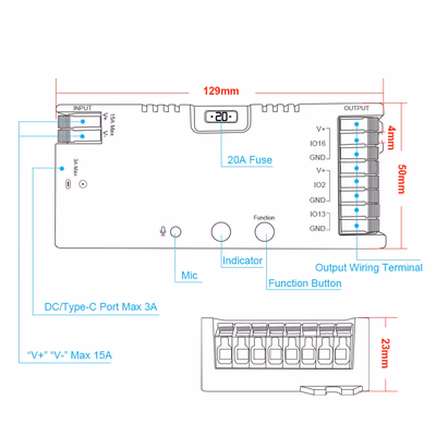 Gledopto Elite 2D-EXMU GL-C-616WL контроллер ESP32 WLED, 2 выхода + LAN