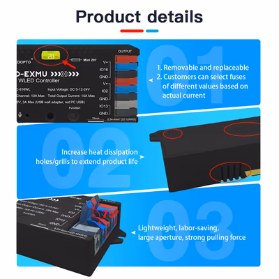 Gledopto Elite 2D-EXMU GL-C-616WL контроллер ESP32 WLED, 2 выхода + LAN
