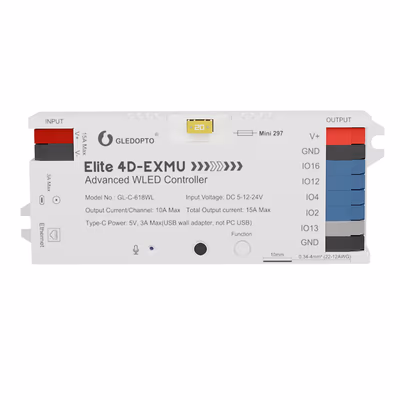 Gledopto Elite 4D-EXMU WLED ESP32 контроллер на 4 выхода, GL-C-618WL