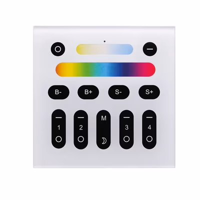 Gledopto GL-W-003Z настенная сенсорная панель 4 зоны RGB+CCT, 2.4G RF MiLight
