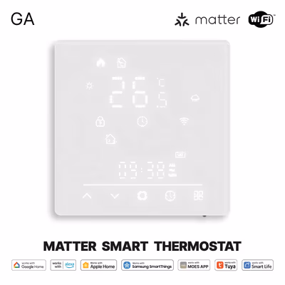 Moes WHT-S02 термостат Matter-over-WiFi для тёплого пола 16А белый
