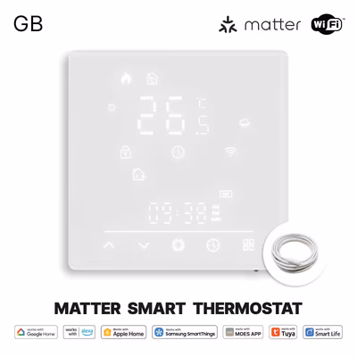 Moes WHT-S02 термостат Matter-over-WiFi для тёплого пола 16А белый
