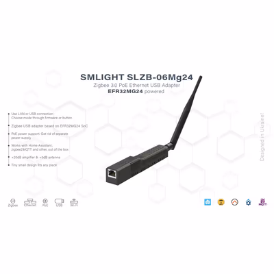 Smlight SLZB-06Mg24 coordonator multiprotocol Zigbee+Thread PoE - main