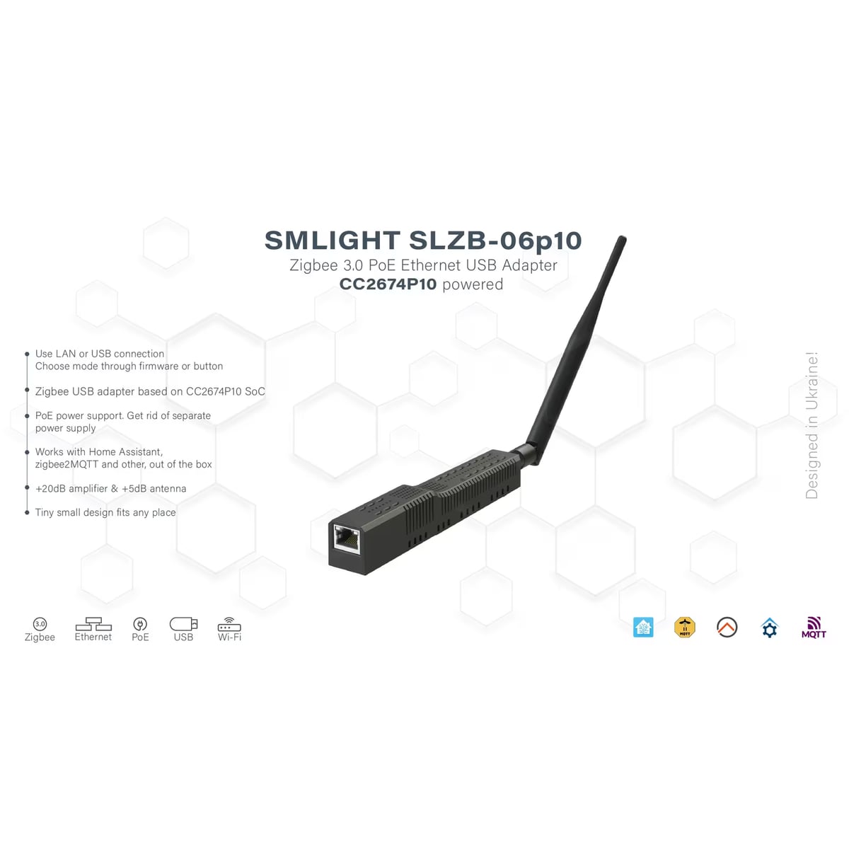 Smlight SLZB-06p10 координатор Zigbee + Thread на CC2674P10, PoE