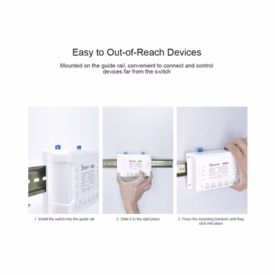 Sonoff 4CHR3 Wi-Fi реле на 4 канала для DIN-рейки