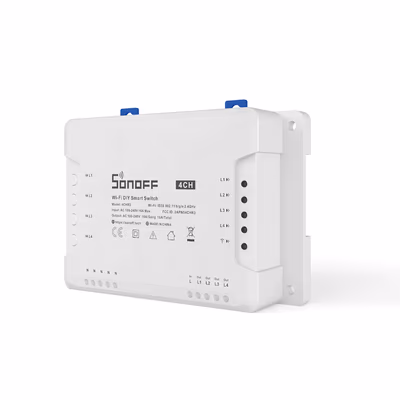 Sonoff 4CHR3 Wi-Fi реле на 4 канала для DIN-рейки