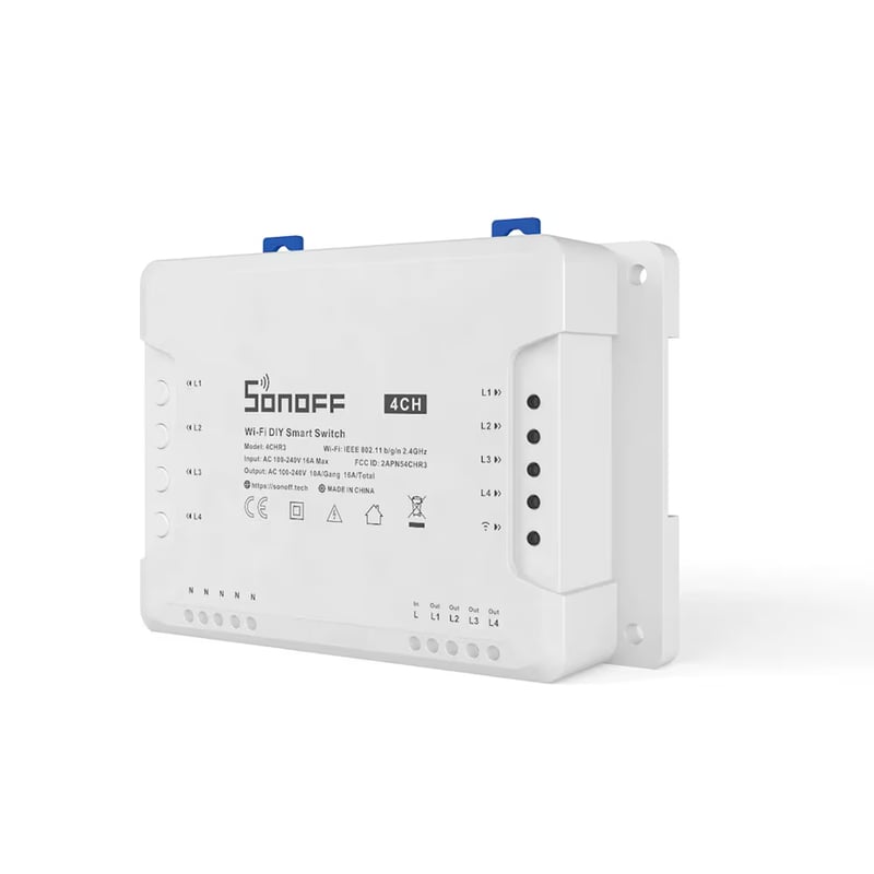 Sonoff 4CHR3 Wi-Fi реле на 4 канала для DIN-рейки