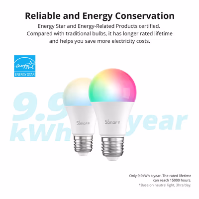 Sonoff B02-BL-A60 умная Wi-Fi LED лампа E27 9 Вт 806 лм
