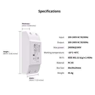 Sonoff BASICR4 Wi-Fi реле 10 А с Magic Switch Mode