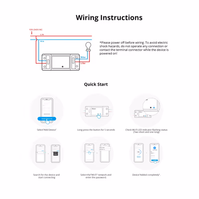 Sonoff BASICR4 Wi-Fi реле 10 А с Magic Switch Mode