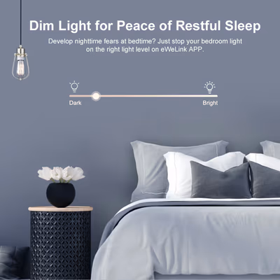 Sonoff D1 variator Wi-Fi cu telecomandă RF RM433 pentru becuri dimabile - lifestyle