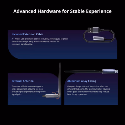 Sonoff Z-Wave 800 Dongle Plus PZG23 coordonator USB pentru Home Assistant - features