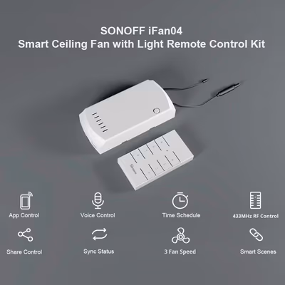 Sonoff iFan04-H Wi-Fi контроллер потолочного вентилятора и света