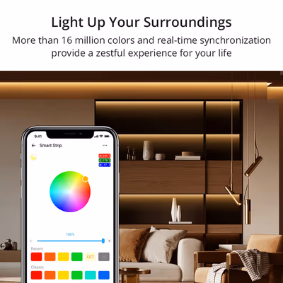 Sonoff L2 bandă LED RGB inteligentă 2 m IP65 cu Wi-Fi și Bluetooth - lifestyle